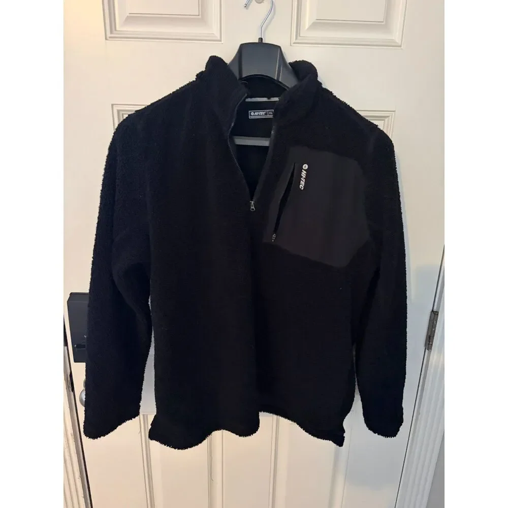 HI-TEC Men’s Thermo Fleece ¼ Zip Pullover Sweater Black XL